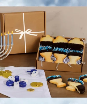 Hanukkah Cookies | Menorah & Dreidel Shortbread Cookies | Chocolate Cookies, Holiday Gift Box | Gourmet Food Gifts for Men, Women, Kids, Corporate Gifts | Kosher & Nut Free- Stern’s Bakery